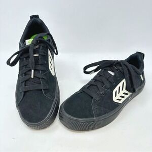Cariuma Cativa Pro Ivory Logo Black Suede & Canvas Size 6.5